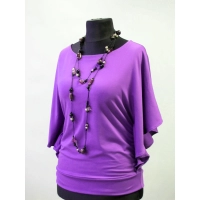 Bluzeczka Diana z pięknymi falbaniastymi rękawami - odcienie fioletu